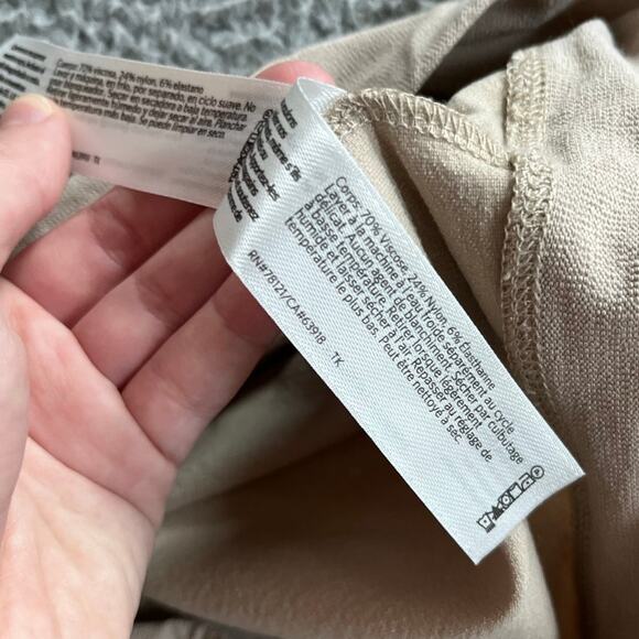 Eileen Fisher Pnnts Large Cropped Straight Leg Pull On Stretch Beige Cream Comfy - Picture 4 of 11